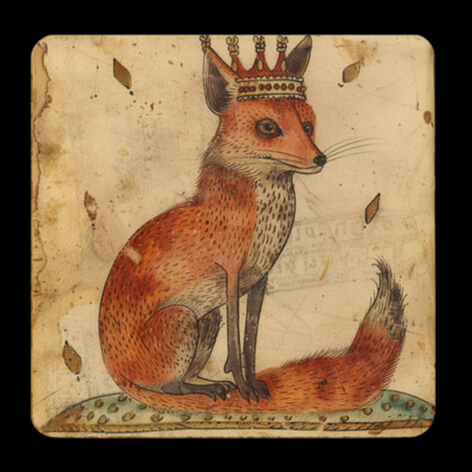 Fox Coasters, Pack of 4 Coasters, Medieval Foxes