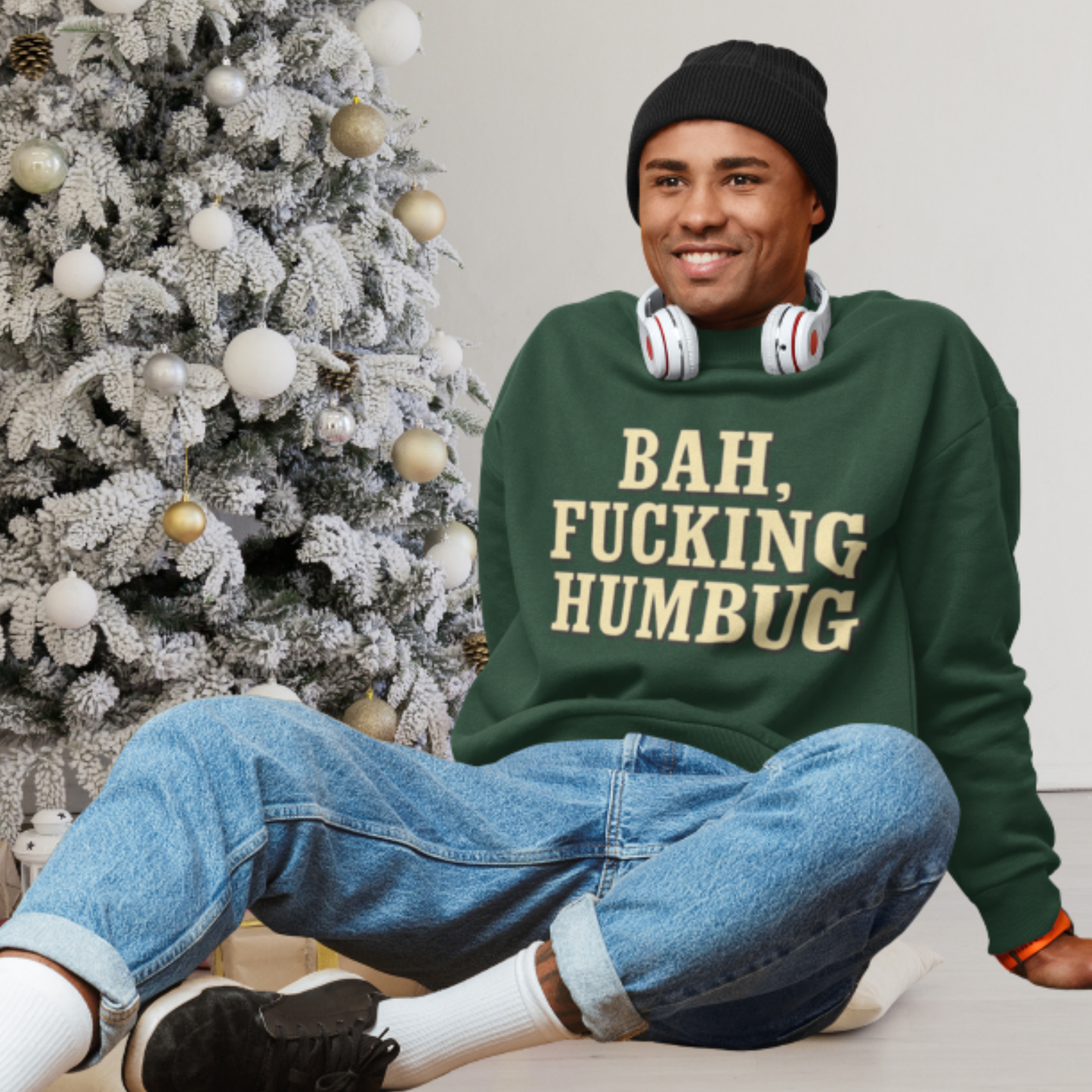 Bah, Fucking Humbug Unisex Sweatshirt, Rude Christmas Jumper, Anti‑Christmas Crewneck, Scrooge Jumper
