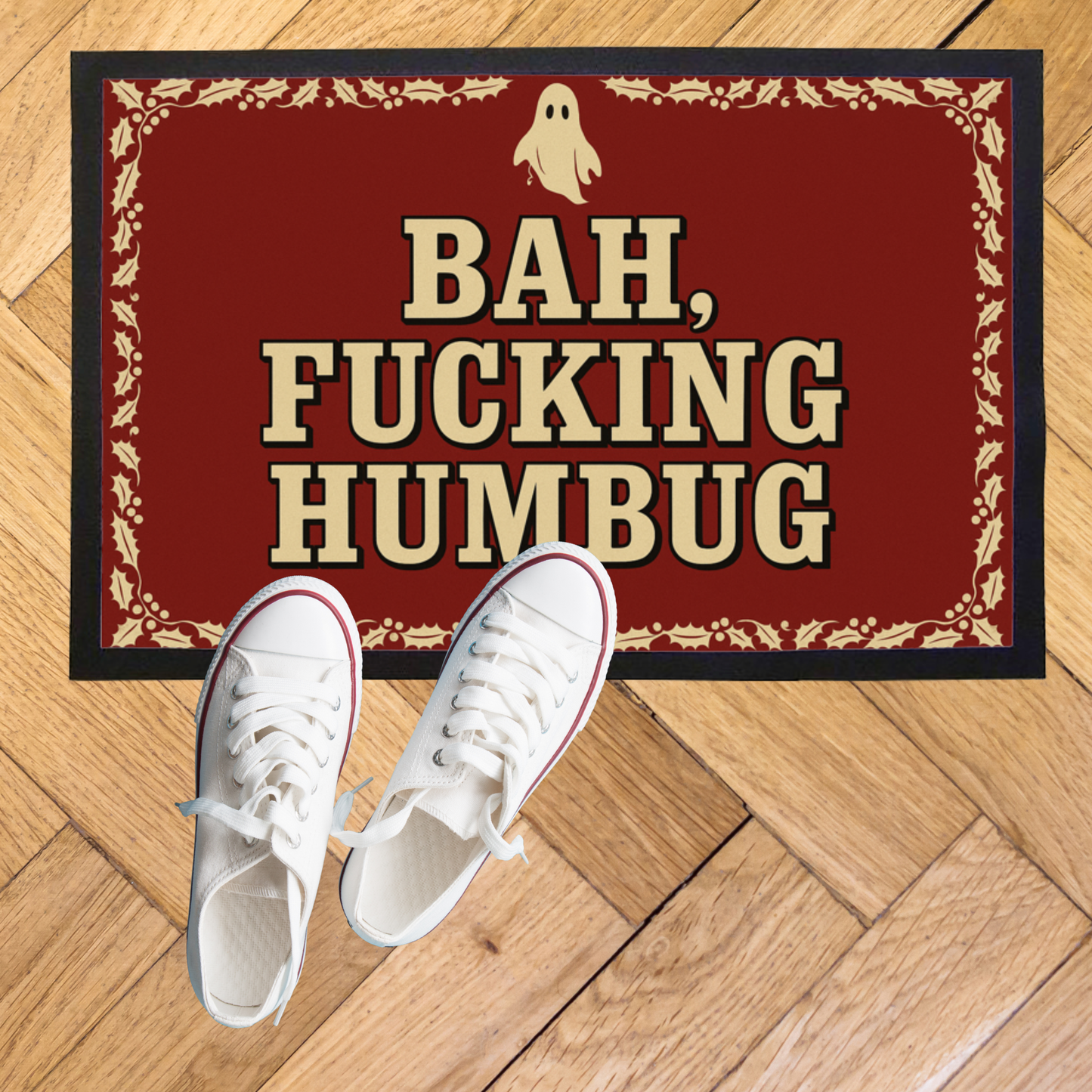 Bah F*****G Humbug Doormat: Rubber-Backed Indoor Christmas Decor