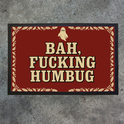 Bah F*****G Humbug Doormat: Rubber-Backed Indoor Christmas Decor
