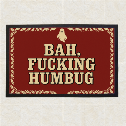 Bah F*****G Humbug Doormat: Rubber-Backed Indoor Christmas Decor