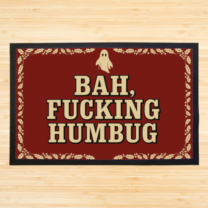 Bah F*****G Humbug Doormat: Rubber-Backed Indoor Christmas Decor