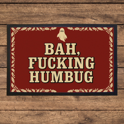 Bah F*****G Humbug Doormat: Rubber-Backed Indoor Christmas Decor