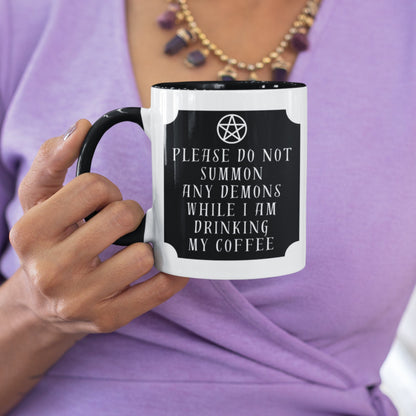 Please Don't Summon Demons Mug, Witch Gift, Witchcraft Mug, Gift For Witch, Gothic Gifts, Witch Mug, Witchy Gifts, Spell Casting, Wicca Mug