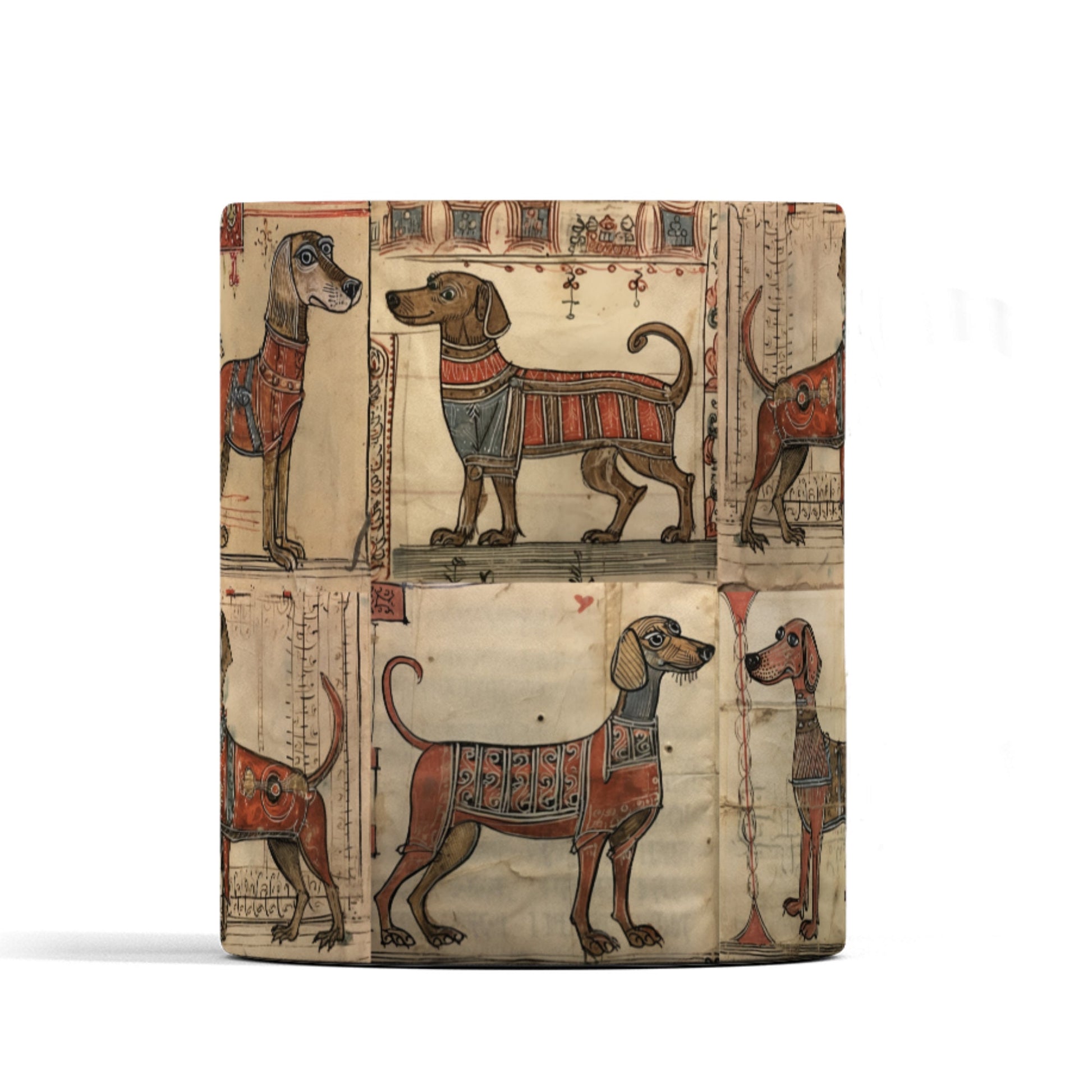 Medieval Dachshund Mug: Manuscript Print Sausage Dog Gift