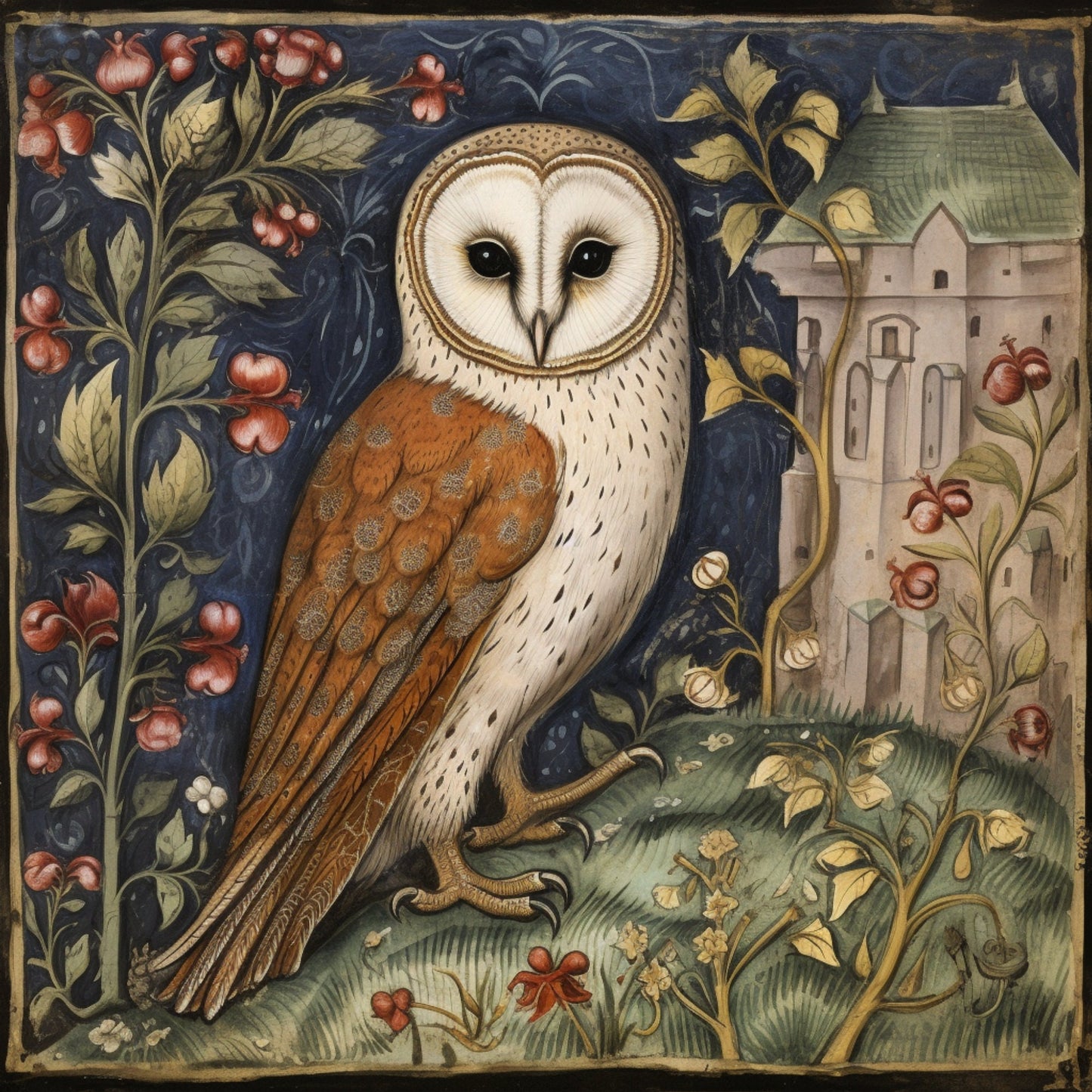 Gothic Barn Owl Coaster Set: Medieval Dark Academia Home Decor