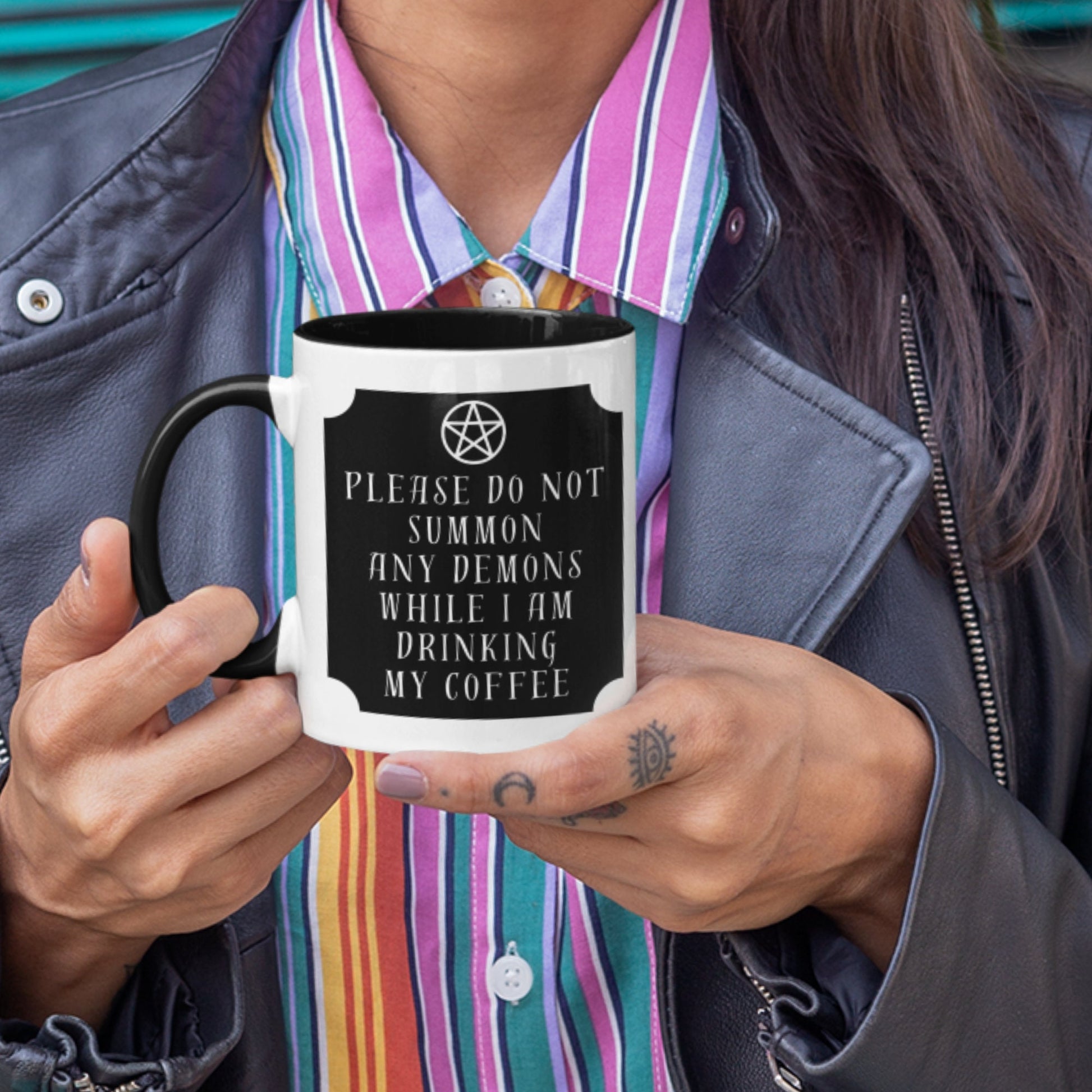Please Don't Summon Demons Mug, Witch Gift, Witchcraft Mug, Gift For Witch, Gothic Gifts, Witch Mug, Witchy Gifts, Spell Casting, Wicca Mug