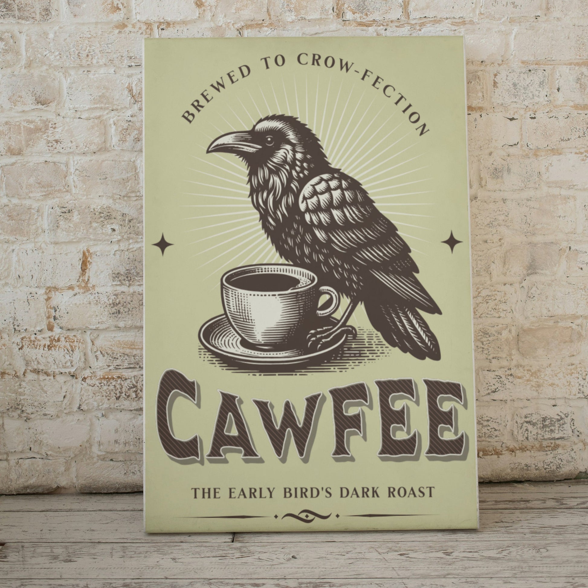 Funny Crow Coffee Poster: Witchy Kitchen Art