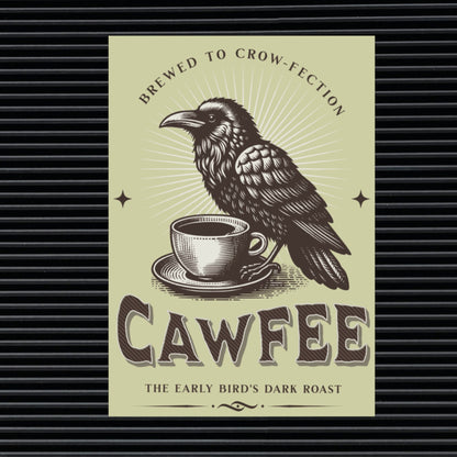 Funny Crow Coffee Poster: Witchy Kitchen Art