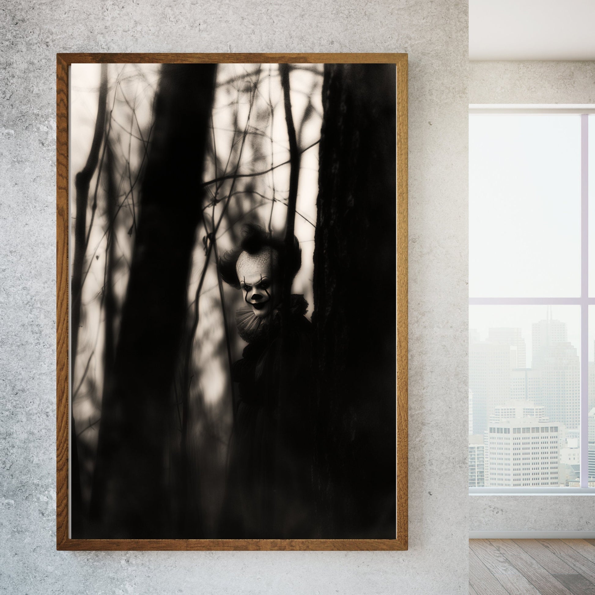 Creepy Clown Photo Print: Vintage Horror Art