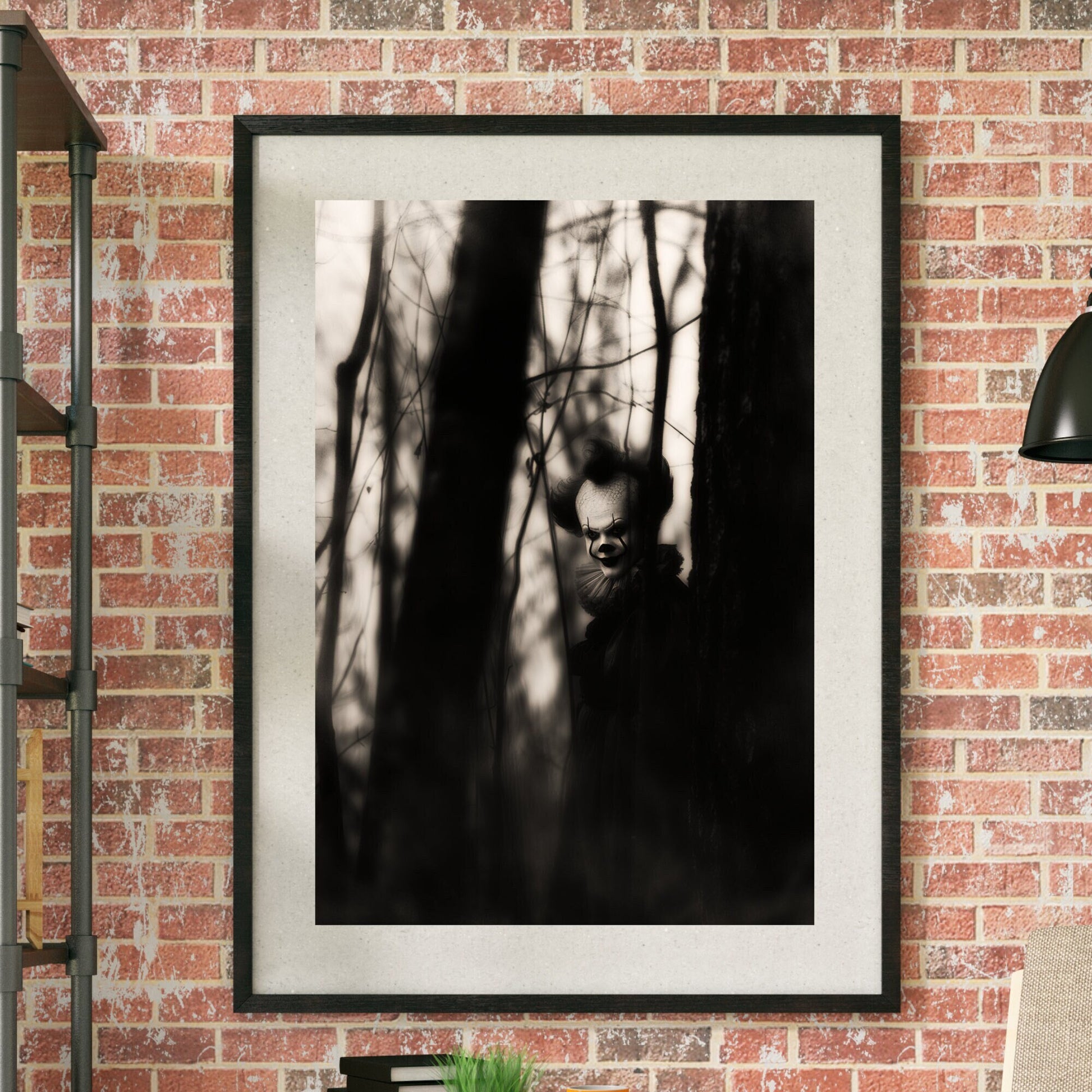 Creepy Clown Photo Print: Vintage Horror Art