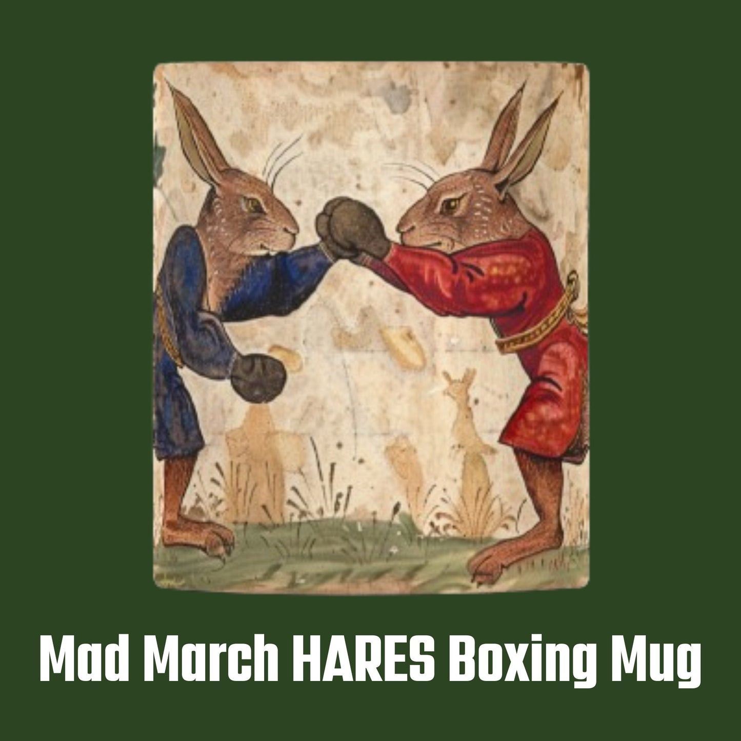 Boxing Hares Mug: Medieval Illuminated Manuscript Art, Witchy Gift
