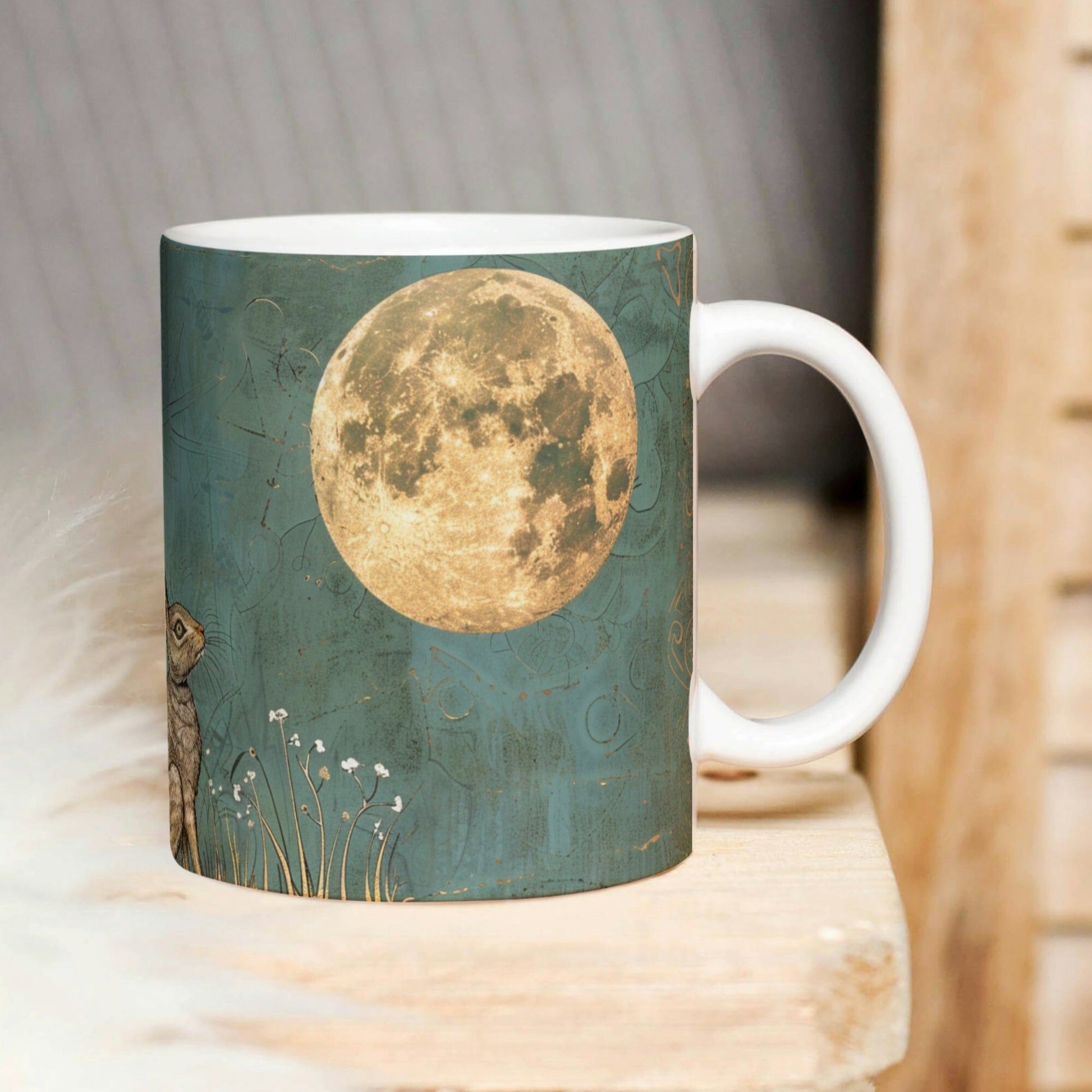 Goddess Eostre Hare Mug: Wiccan Spring Equinox Gift