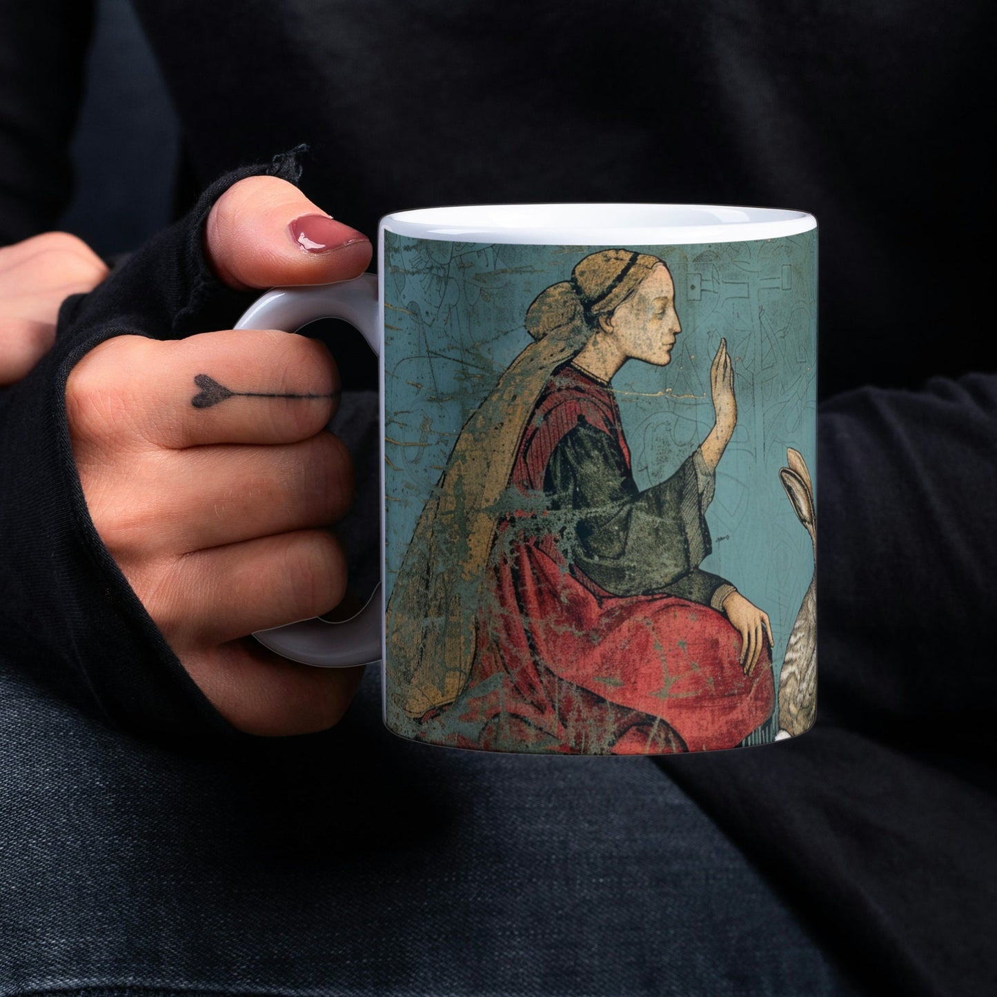 Goddess Eostre Hare Mug: Wiccan Spring Equinox Gift