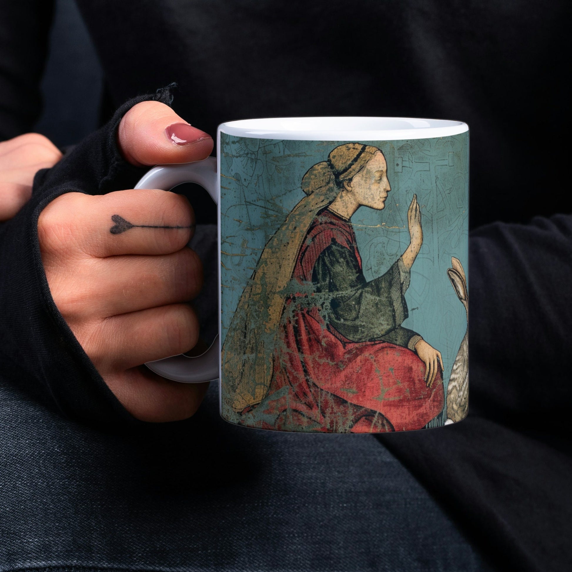 Goddess Eostre Hare Mug: Wiccan Spring Equinox Gift