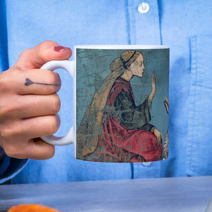 Ideal for Wiccan and spring celebrations. Moon gazing hare mug with the goddess Eostre