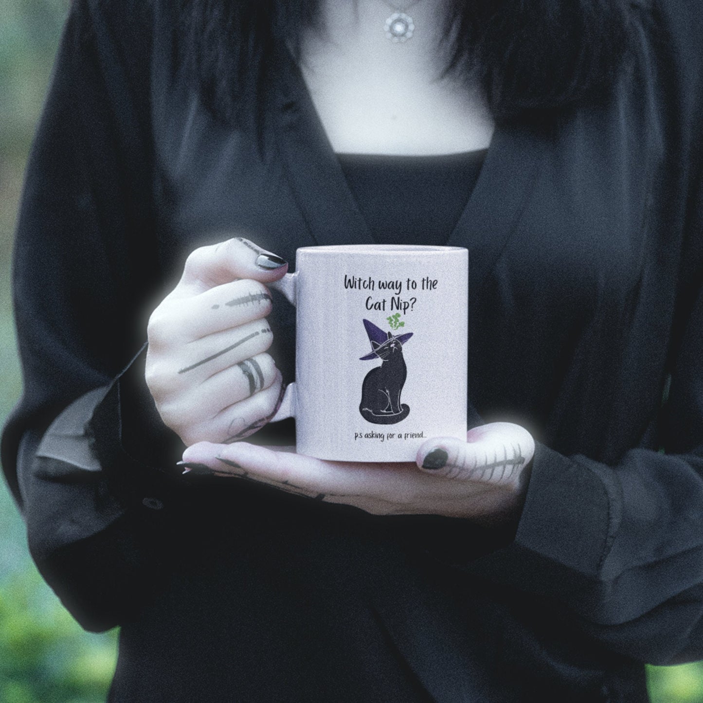 Witch Mug, Funny Witch Gift, Cat Mug, Cat Nip Gift, Witchy Gifts, Witch Way To The Cat Nip? Witch Familiar, Cat Lover Gift, Cat Owner Gifts