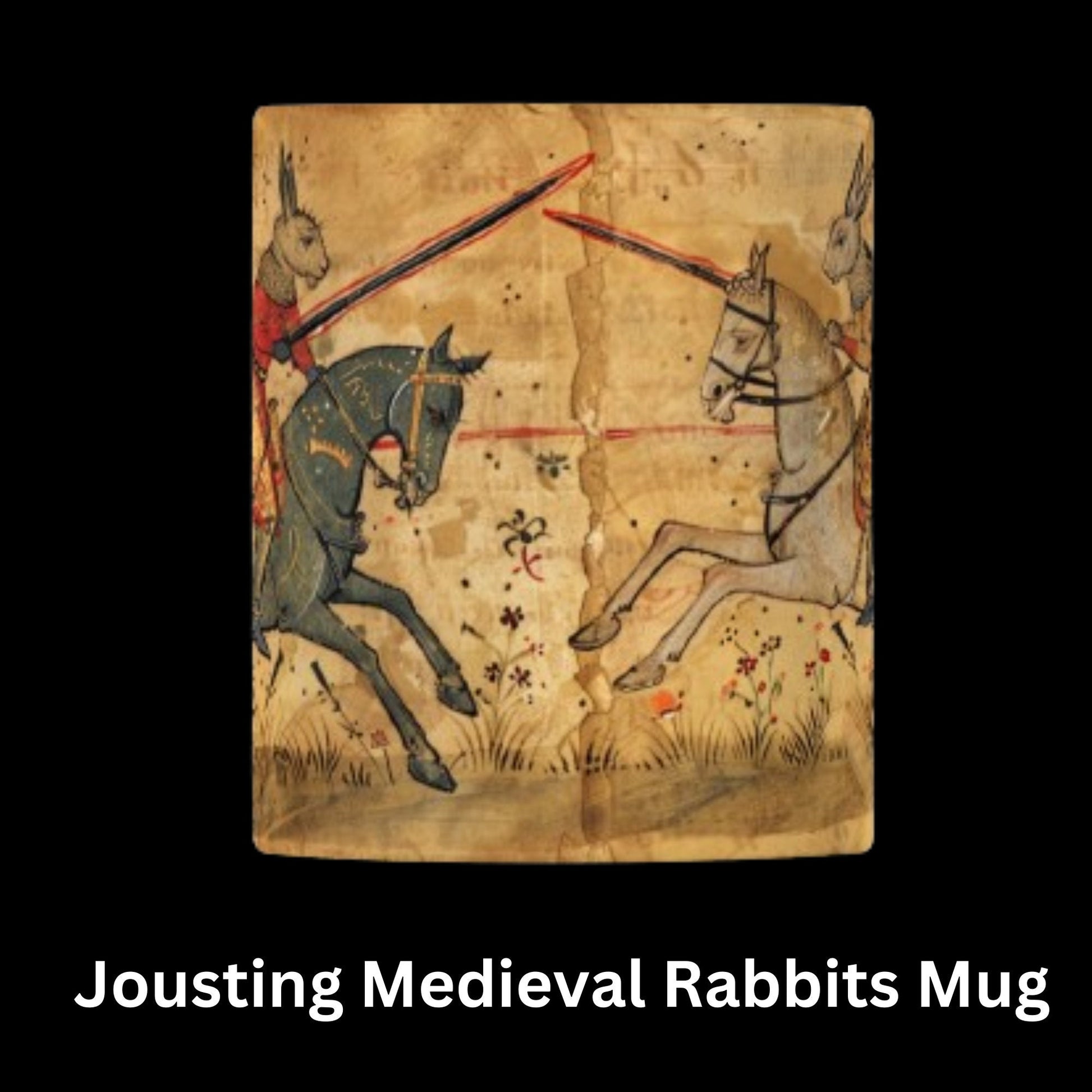 Medieval Jousting Rabbits Mug: Gothic Dark Academia Gift