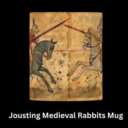 Medieval Jousting Rabbits Mug: Gothic Dark Academia Gift