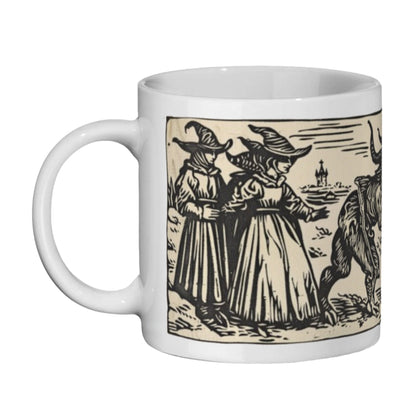 Woodcut Witches Mug: Dark Academia Witchcraft Gift