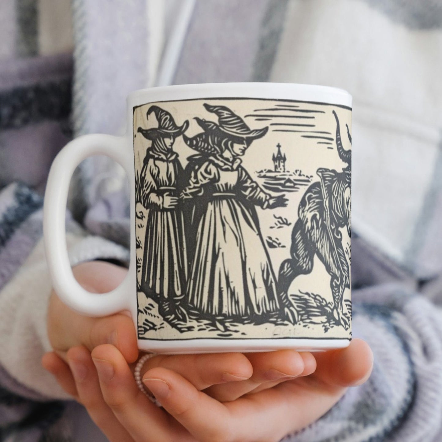 Woodcut Witches Mug: Dark Academia Witchcraft Gift