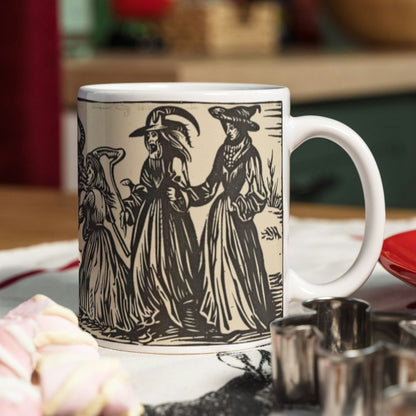 Woodcut Witches Mug: Dark Academia Witchcraft Gift