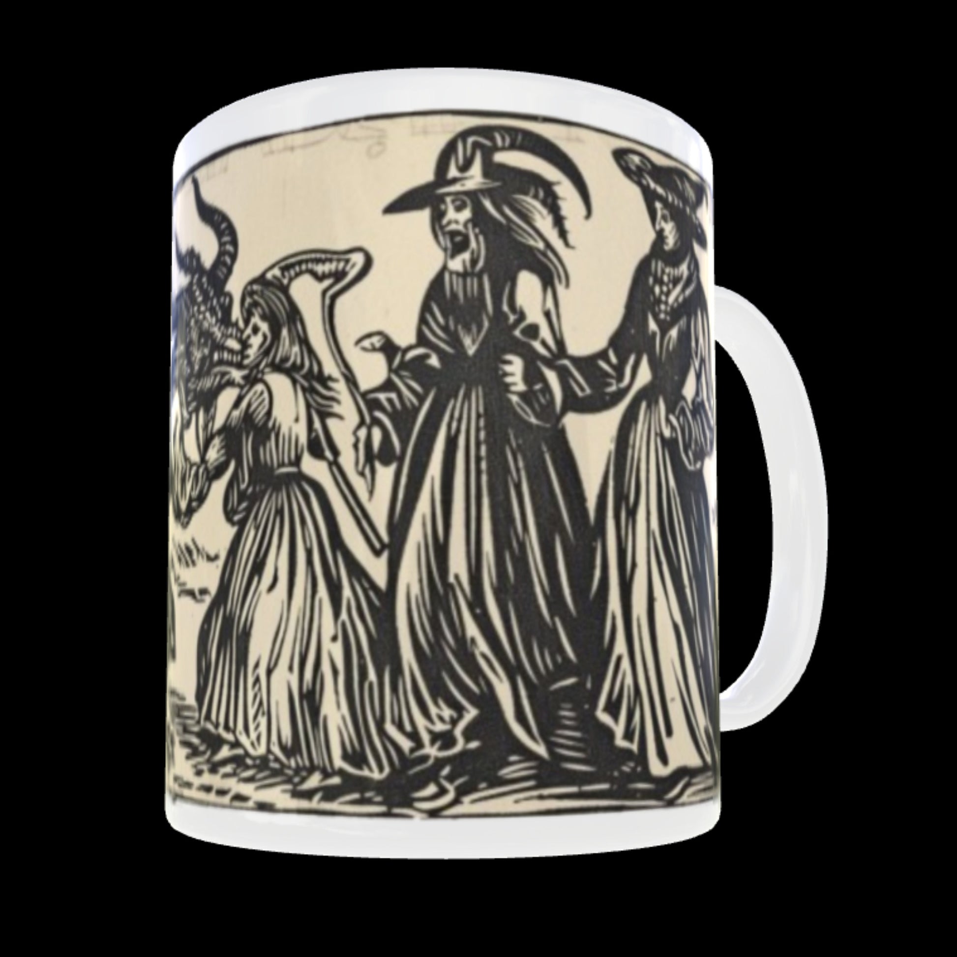Woodcut Witches Mug: Dark Academia Witchcraft Gift