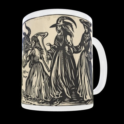 Woodcut Witches Mug: Dark Academia Witchcraft Gift