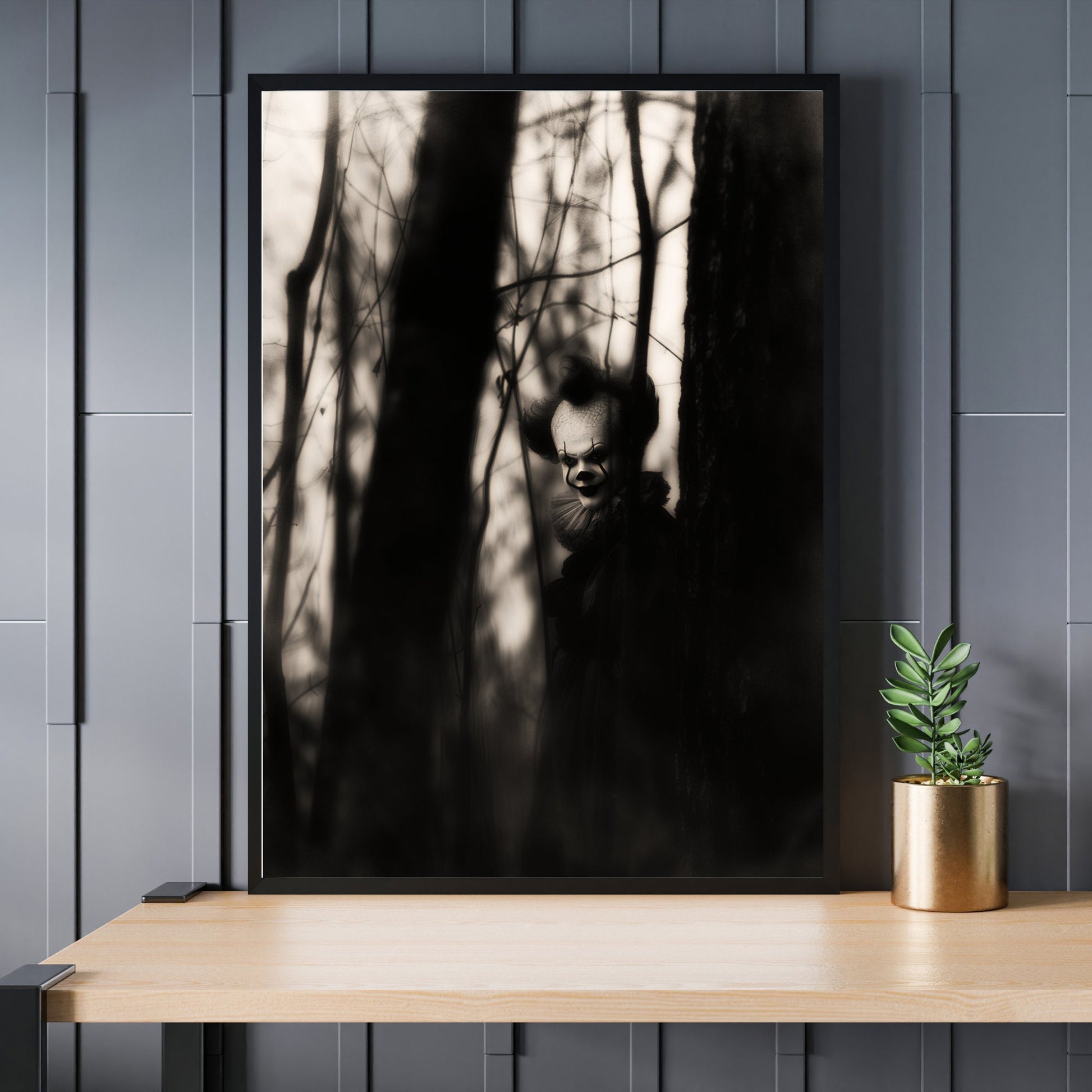 Creepy Clown Photo Print: Vintage Horror Art