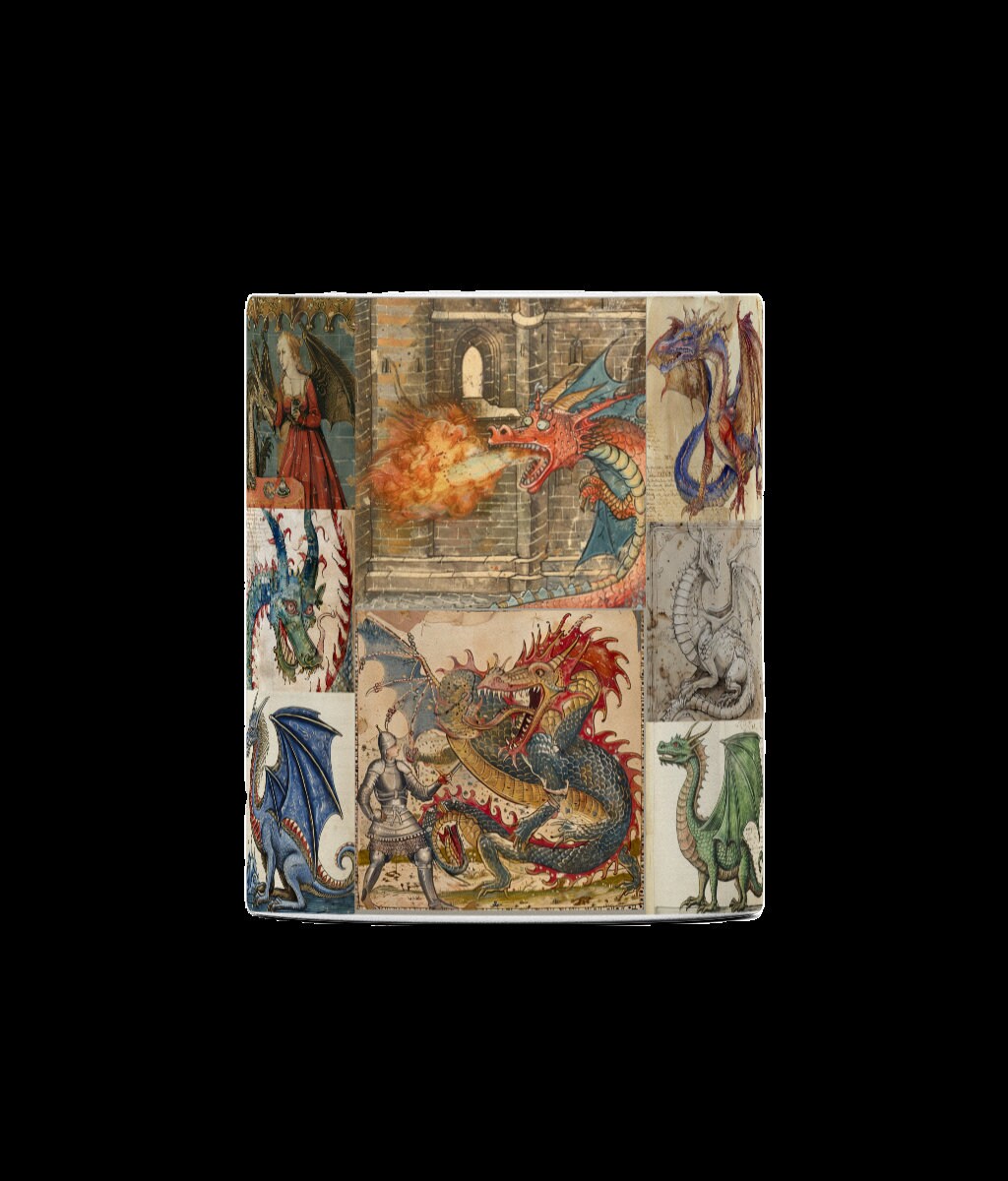 Medieval Dragons Mug: Illuminated Manuscript Art, History Lover Gift