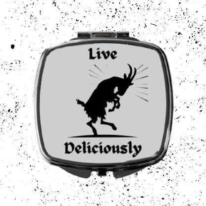 Black Phillip Goat Compact Mirror - Witchy Gothic Gift