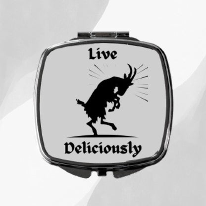 Black Phillip Goat Compact Mirror - Witchy Gothic Gift