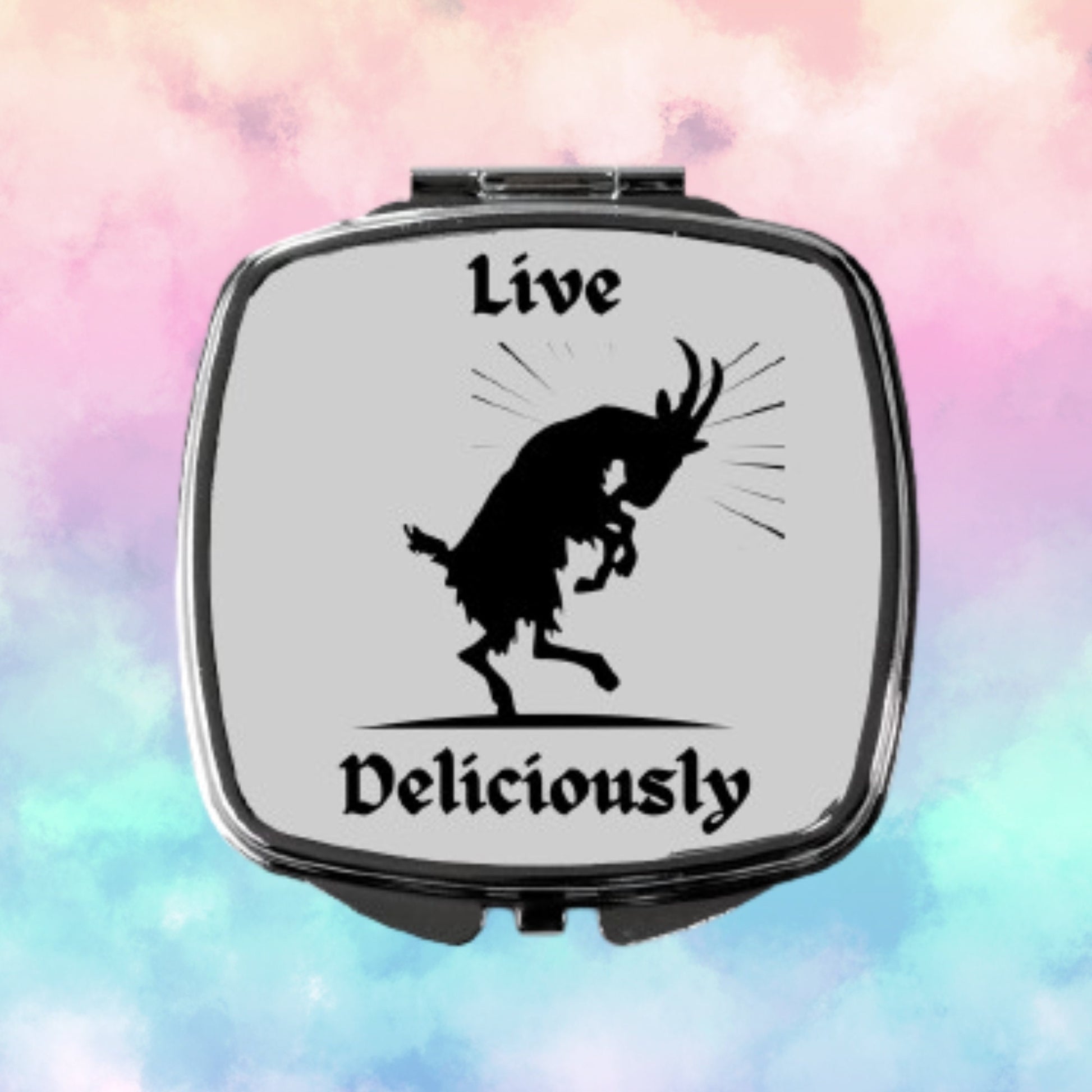 Black Phillip Goat Compact Mirror - Witchy Gothic Gift