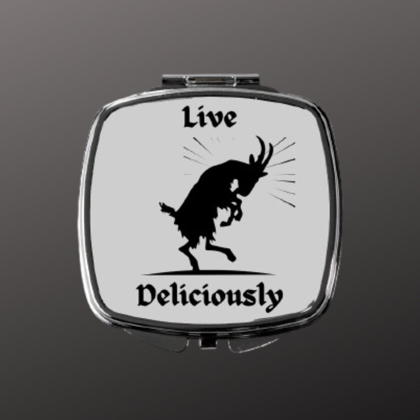 Black Phillip Goat Compact Mirror - Witchy Gothic Gift