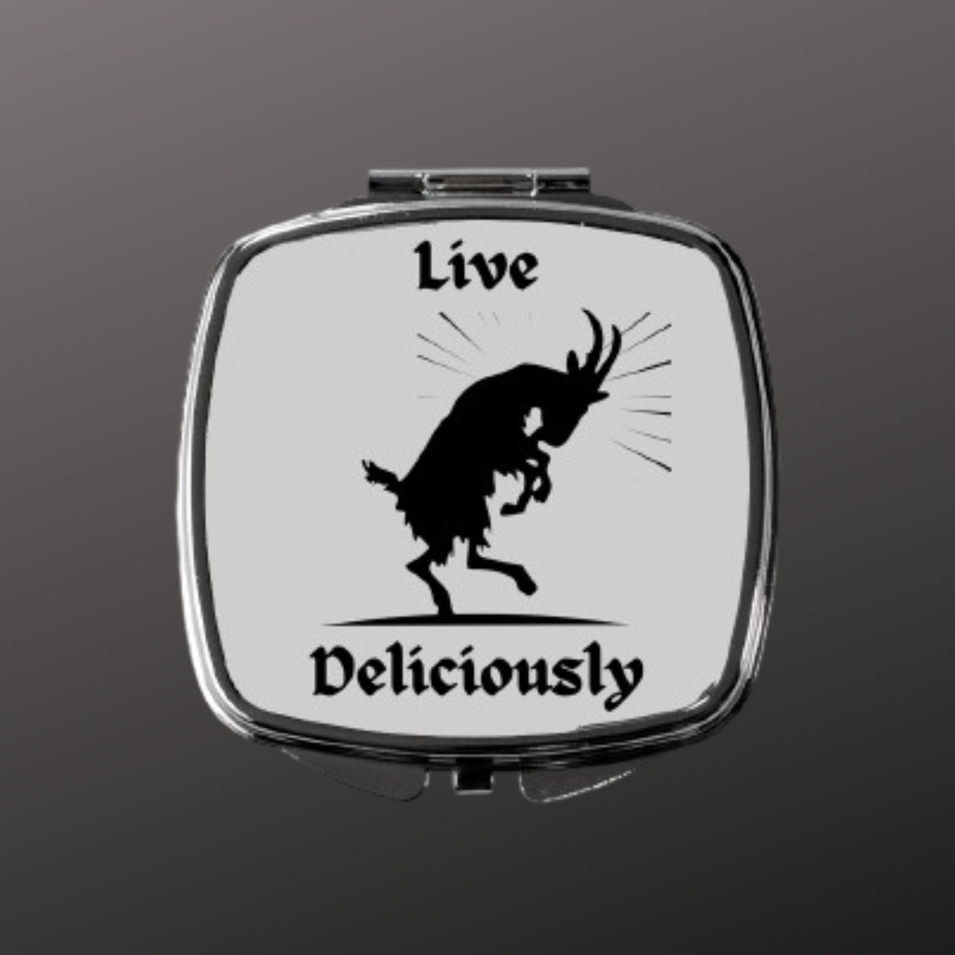 Black Phillip Goat Compact Mirror - Witchy Gothic Gift