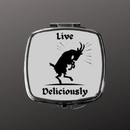 Black Phillip Goat Compact Mirror - Witchy Gothic Gift