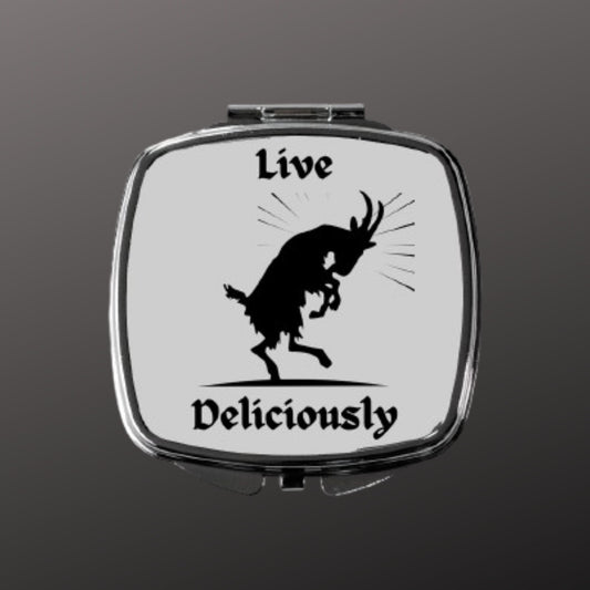 Black Phillip Goat Compact Mirror - Witchy Gothic Gift