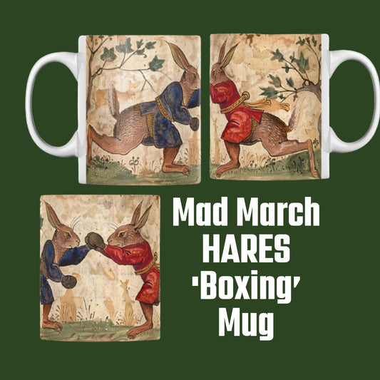March Hare Mug
Boxing Hares Design
Medieval Art Style Mug
C9th Manuscript Illustration
Whimsical Mug
Primitive Art Mug
Unique Gift Mug
Folklore-Inspired Mug
Fantasy Art Mug