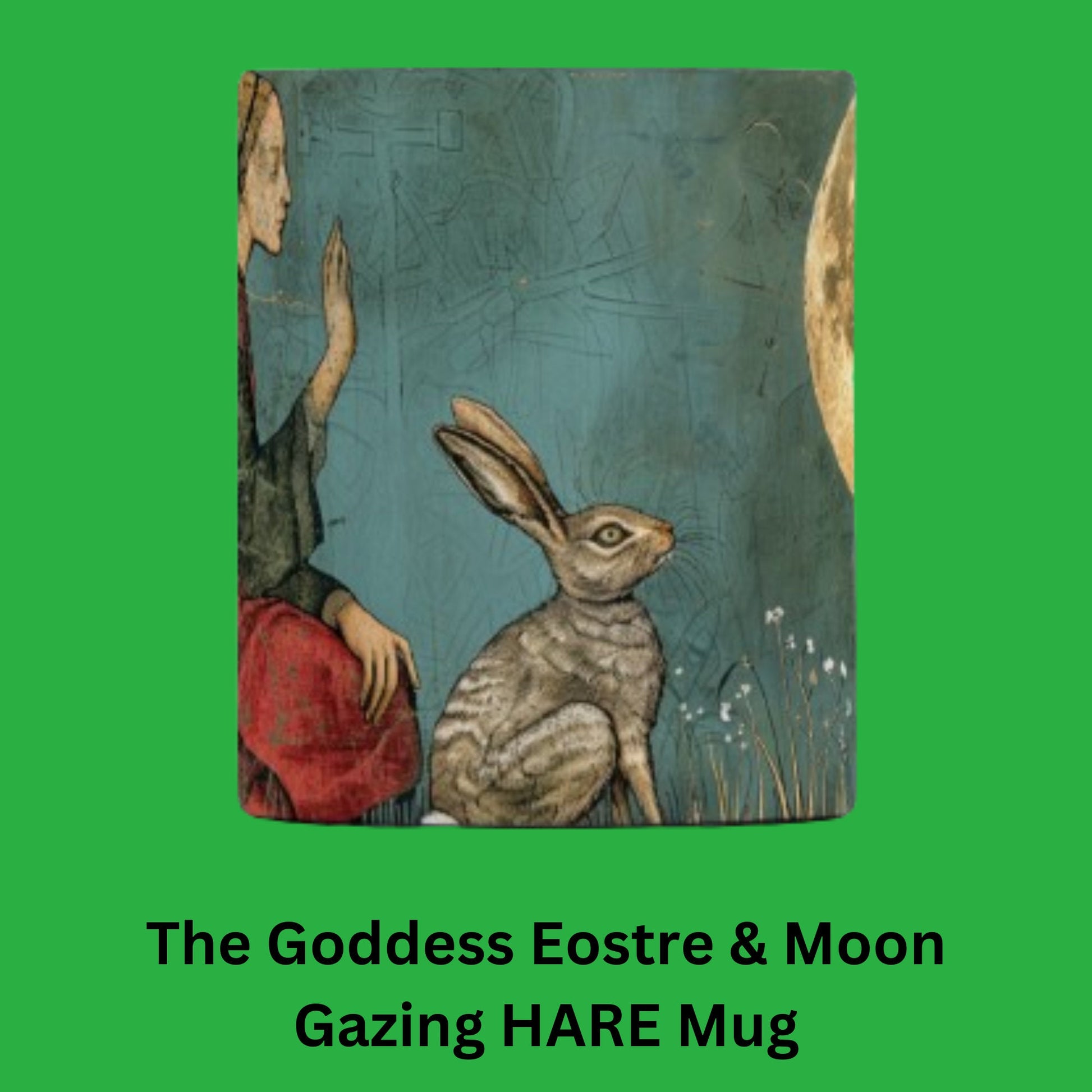 Goddess Eostre Hare Mug: Wiccan Spring Equinox Gift