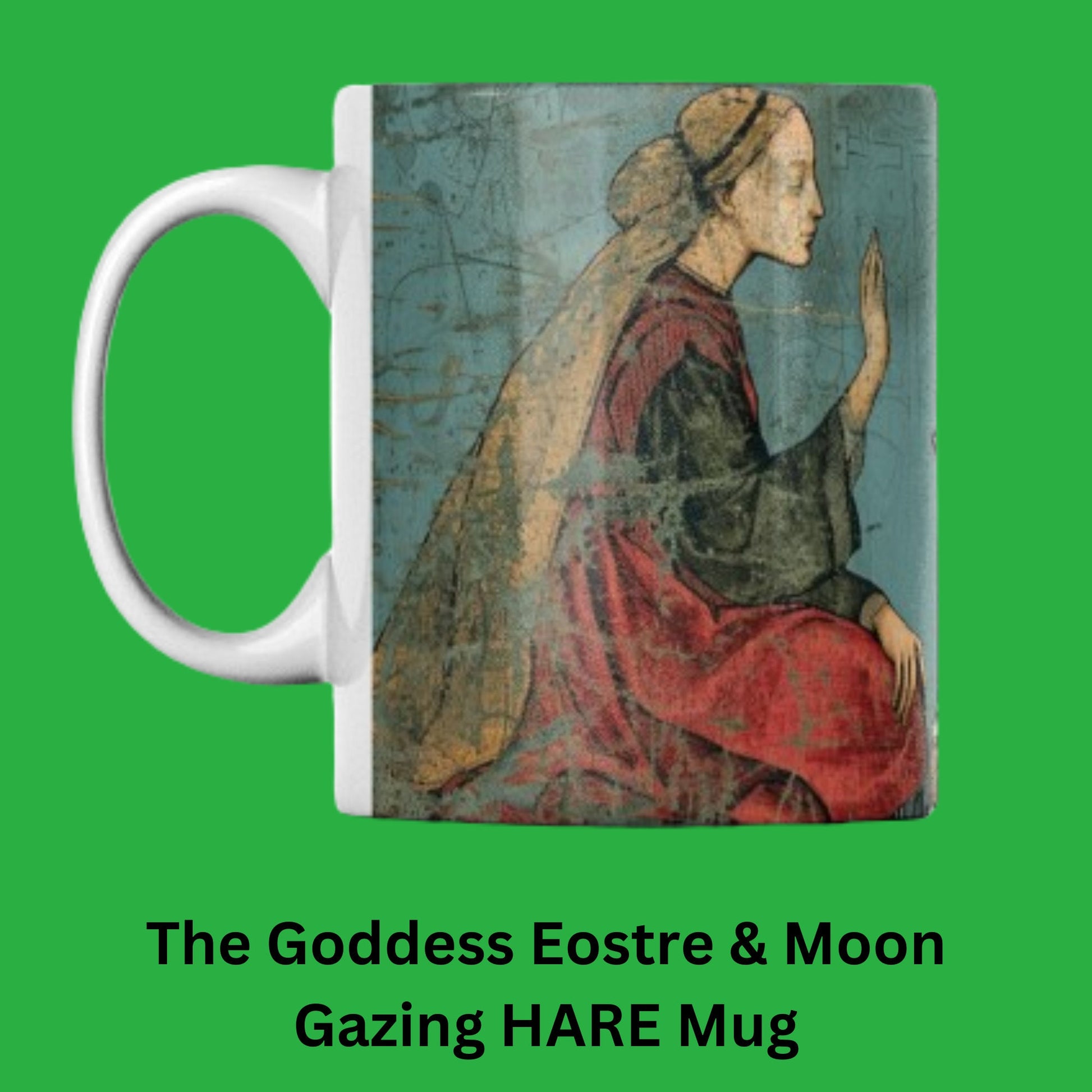 Goddess Eostre Hare Mug: Wiccan Spring Equinox Gift