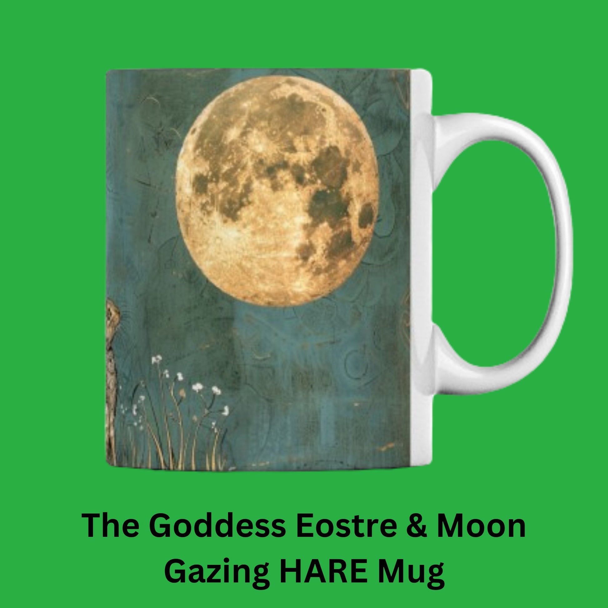 Goddess Eostre Hare Mug: Wiccan Spring Equinox Gift