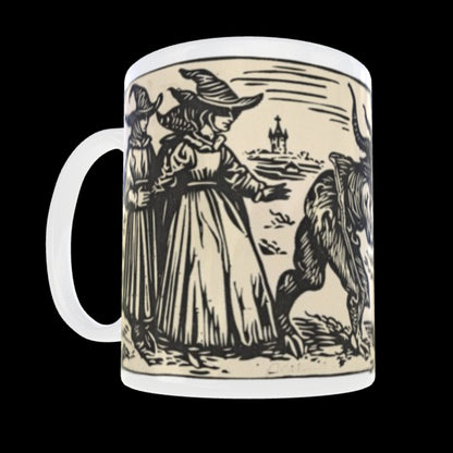 Woodcut Witches Mug: Dark Academia Witchcraft Gift