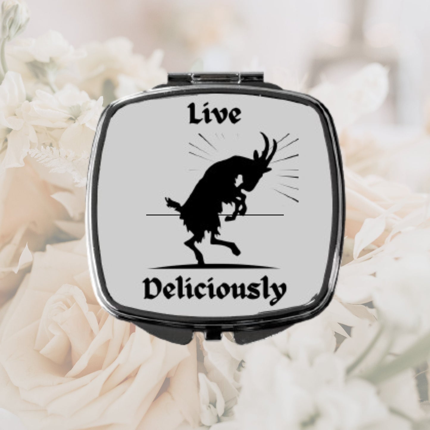 Black Phillip Goat Compact Mirror - Witchy Gothic Gift