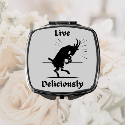 Black Phillip Goat Compact Mirror - Witchy Gothic Gift