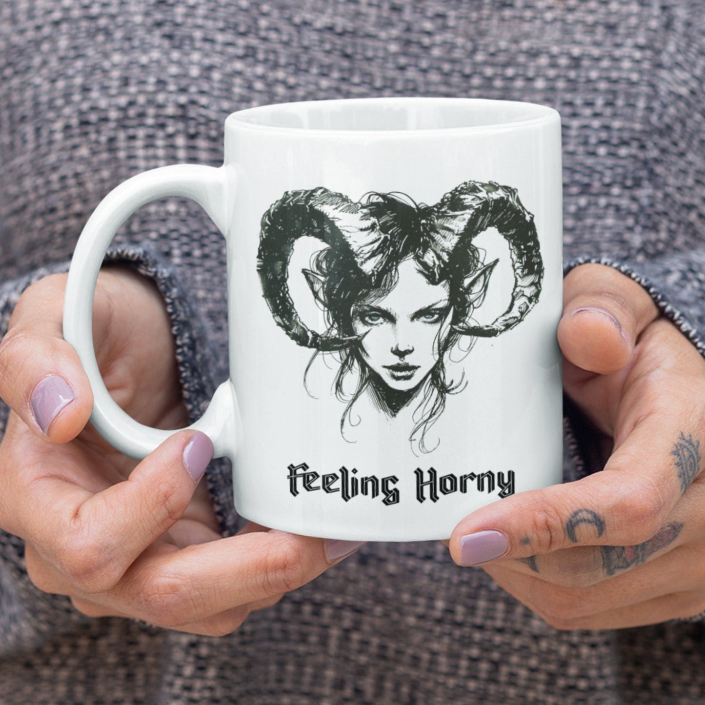 Feeling Horny Mug: Witchy Gothic Gift