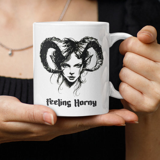Feeling Horny Mug: Witchy Gothic Gift