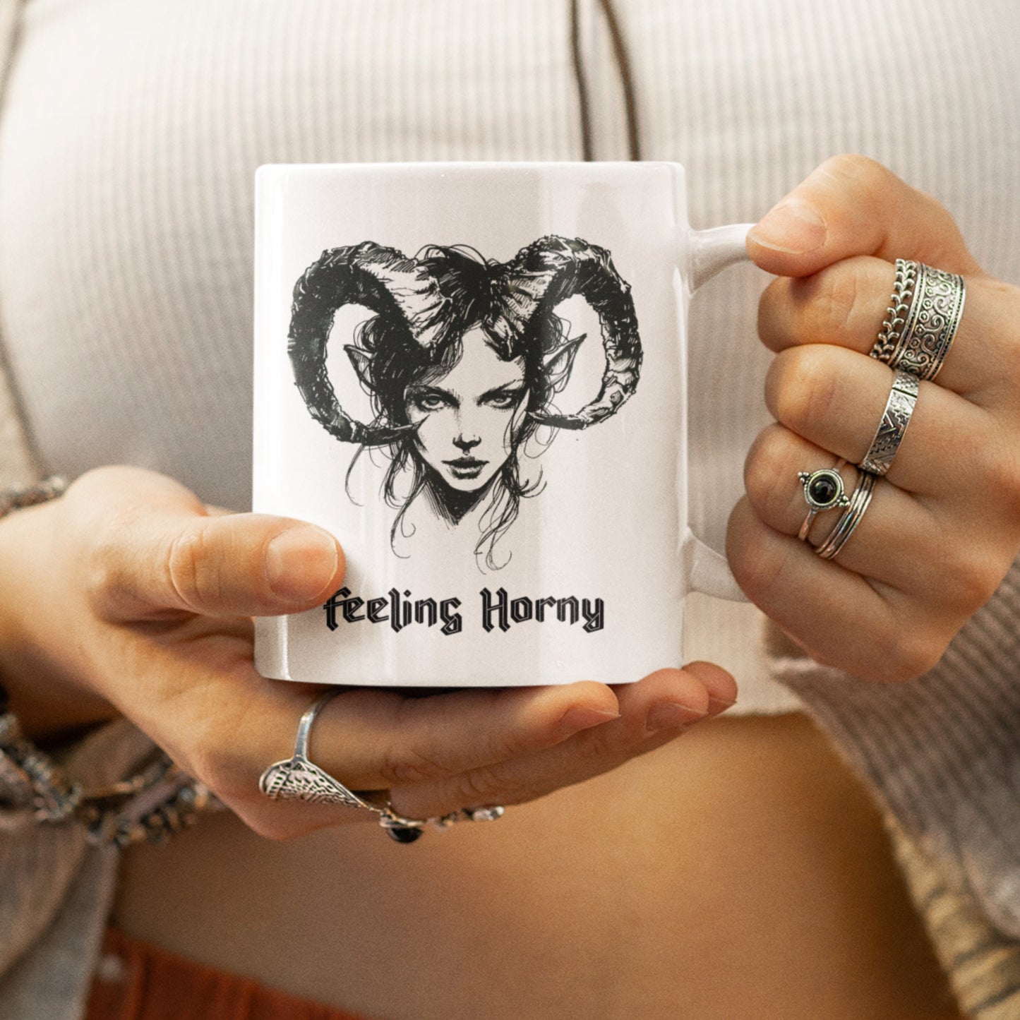 Feeling Horny Mug: Witchy Gothic Gift