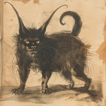 Devil Cat Coaster Set: Gothic Dark Academia Decor