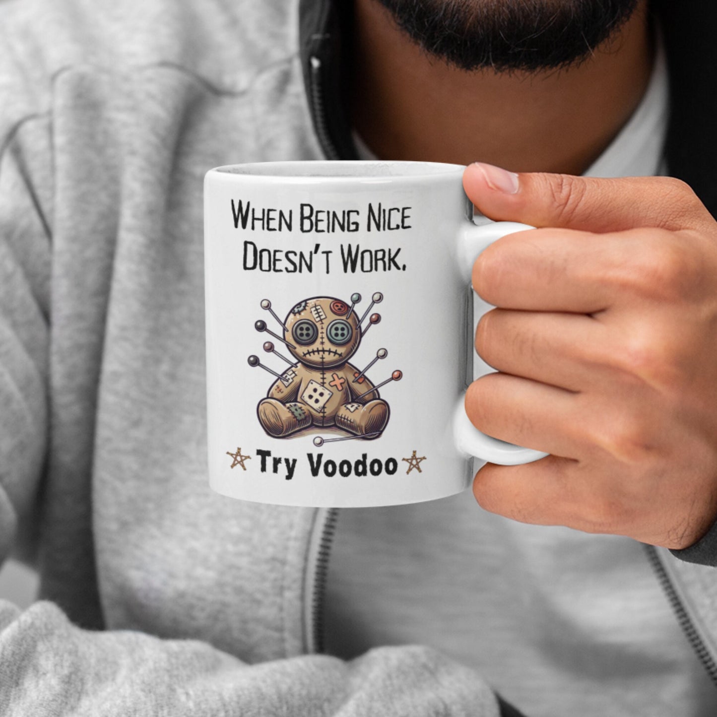 Funny Voodoo Mug, Voodoo Doll, Black Magic, Gothic Gifts, Witchcraft, Wiccan, Karma, Voodoo Magic, Voodoo Ritual, Dark Academia, Dark Magik