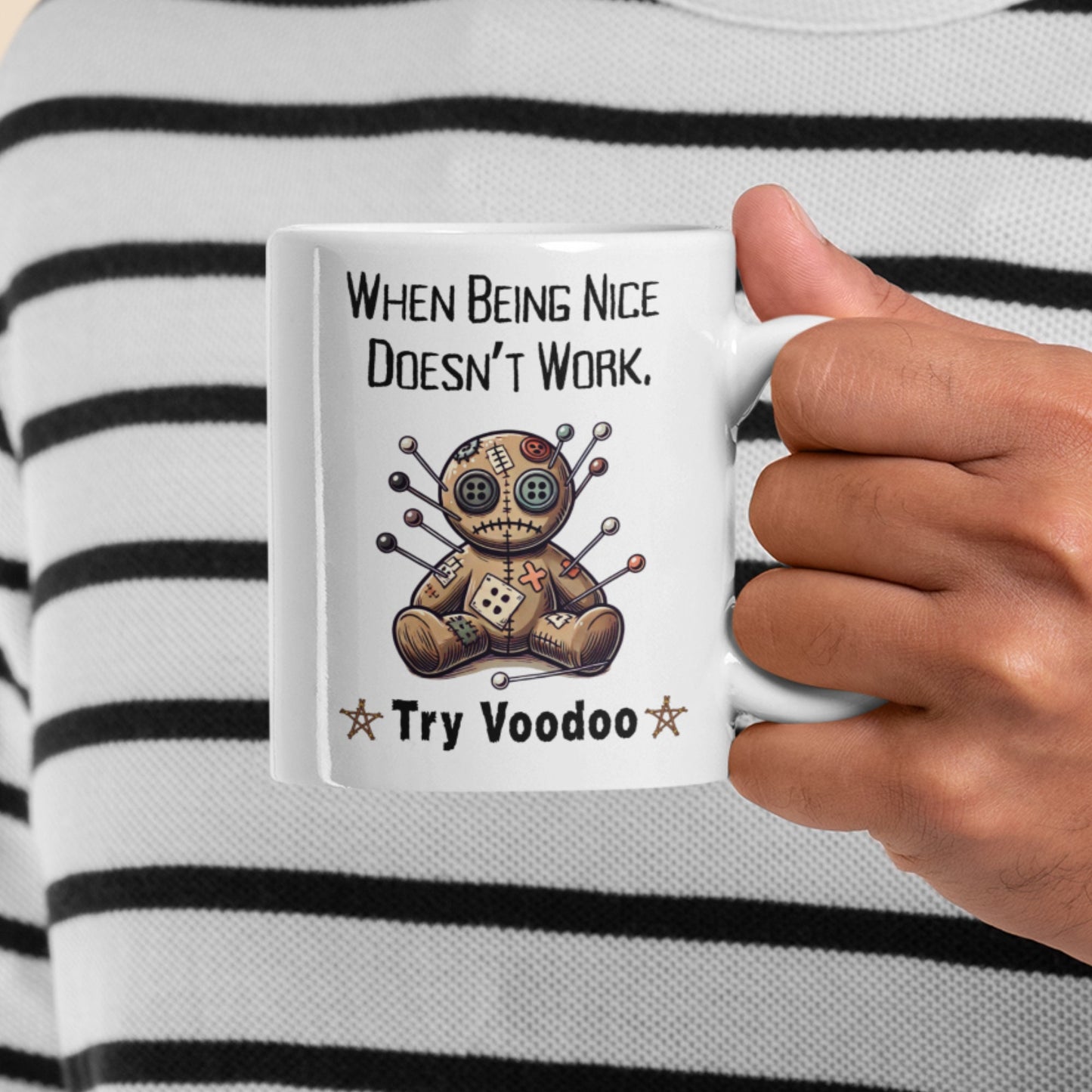 Funny Voodoo Mug, Voodoo Doll, Black Magic, Gothic Gifts, Witchcraft, Wiccan, Karma, Voodoo Magic, Voodoo Ritual, Dark Academia, Dark Magik